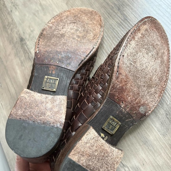 Frye Manny Woven Oxford Braided Leather Lace Up Loafer Boho Career Brown 8.5 - Picture 4 of 7